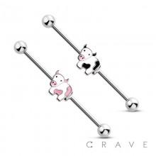 COW CENTER 316L SURGICAL STEEL INDUSTRIAL BARBELL (ANIMAL)